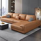 Nordic Faux Leather Stationary Living Room Recessed Arm Seating Orange Right Clearhalo 'furn' 'furn_sectionals' 'Furniture' 'Living Room Furniture' 'Sectionals' 5981867