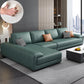 Nordic Faux Leather Stationary Living Room Recessed Arm Seating Green Left Clearhalo 'furn' 'furn_sectionals' 'Furniture' 'Living Room Furniture' 'Sectionals' 5981868