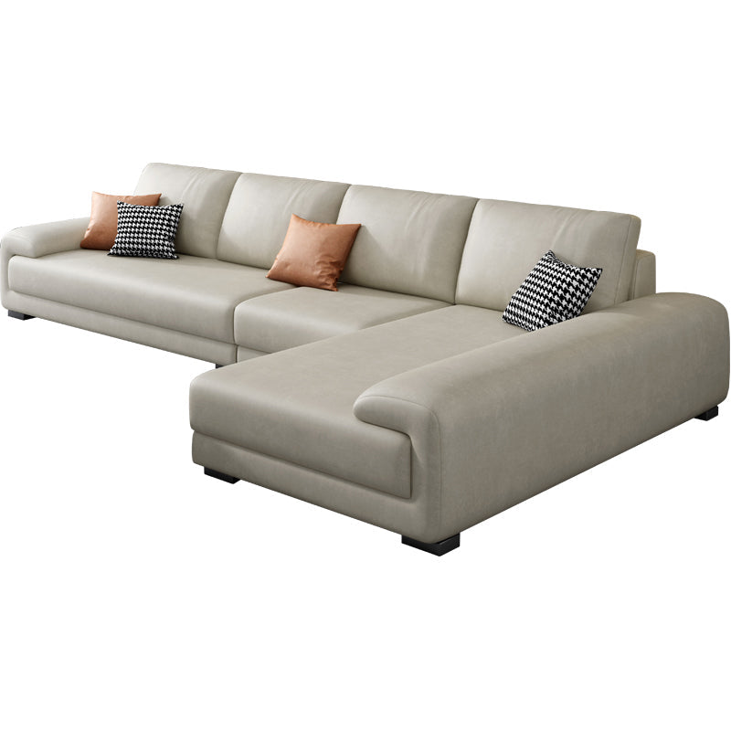 Nordic Faux Leather Stationary Living Room Recessed Arm Seating Clearhalo 'furn' 'furn_sectionals' 'Furniture' 'Living Room Furniture' 'Sectionals' 5981872