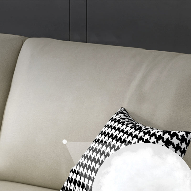 Nordic Faux Leather Stationary Living Room Recessed Arm Seating Clearhalo 'furn' 'furn_sectionals' 'Furniture' 'Living Room Furniture' 'Sectionals' 5981873