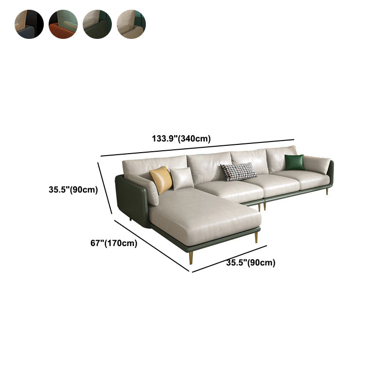 Nordic Stationary Faux Leather Living Room Square Arm Pillows Seating