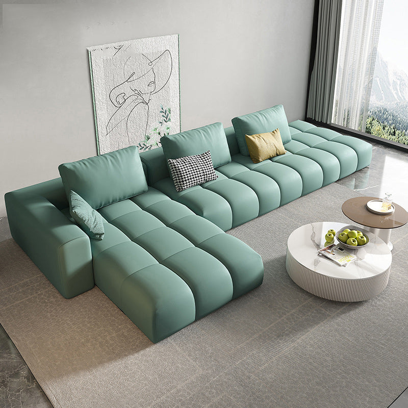 Noordse echte lederen vierkante arm Stationaire woonkamer Bank Chaise