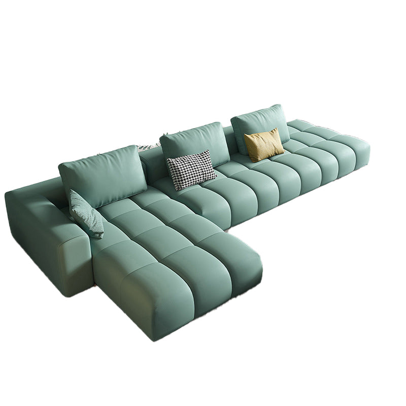 Noordse echte lederen vierkante arm Stationaire woonkamer Bank Chaise