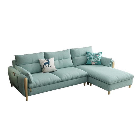 Nordic Living Room Sofa Pillow Top Arm Cushions Wooden Sofa Chaise Clearhalo 'furn' 'furn_sectionals' 'Furniture' 'Living Room Furniture' 'Sectionals' 5981937