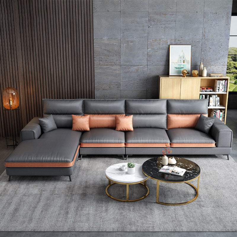 Nordic faux cuir stationnaire salon carré canapé de bras carré