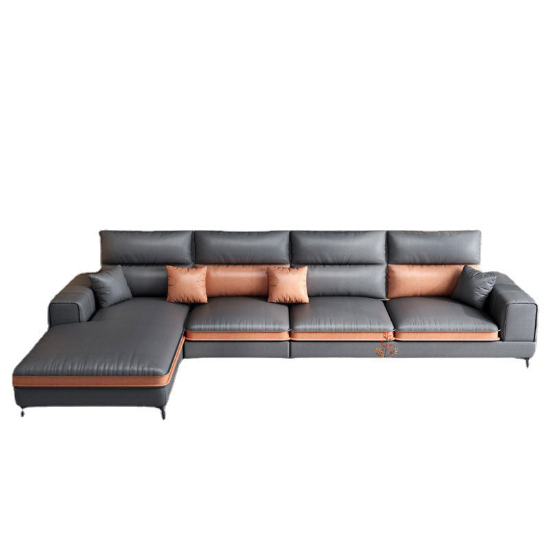 Nordic faux cuir stationnaire salon carré canapé de bras carré