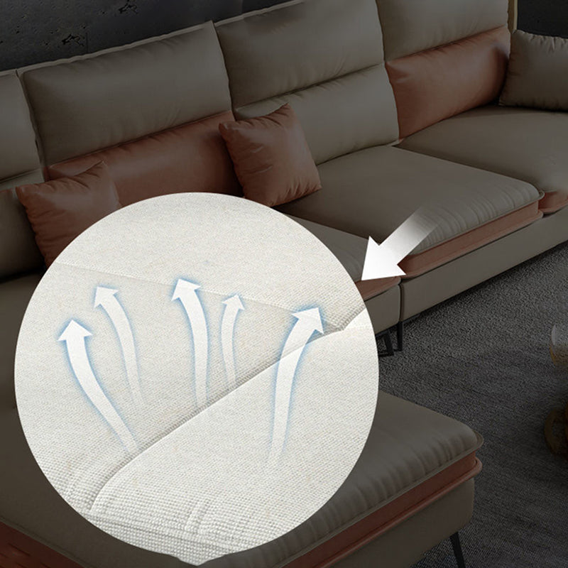 Nordic faux cuir stationnaire salon carré canapé de bras carré