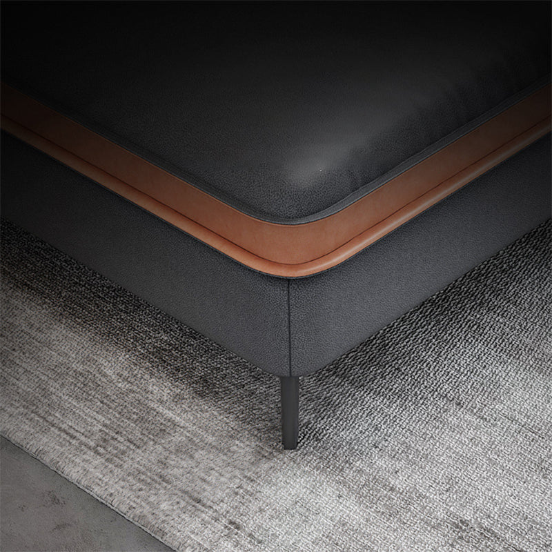 Nordic faux cuir stationnaire salon carré canapé de bras carré