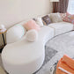 Nordic Stationary Living Room Tuxedo Arm White Curved Sofa Chaise