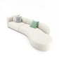 Nordic Stationary Living Room Tuxedo Arm White Curved Sofa Chaise