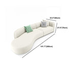 Nordic Stationary Living Room Tuxedo Arm White Curved Sofa Chaise