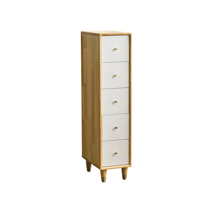 Modern Wood Cabinet Straight Legs Knobs Side Cabinet with Drawer 10"L x 16"W x 43"H White Clearhalo 'Cabinets & Chests' 'cabinets_chests' 'furn' 'furn_cabinets_chests' 'Furniture' 'Living Room Furniture' 5982013