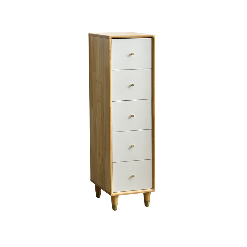 Modern Wood Cabinet Straight Legs Knobs Side Cabinet with Drawer 12"L x 16"W x 43"H White Clearhalo 'Cabinets & Chests' 'cabinets_chests' 'furn' 'furn_cabinets_chests' 'Furniture' 'Living Room Furniture' 5982015