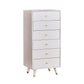 Modern Wood Cabinet Straight Legs Knobs Side Cabinet with Drawer 27.6"L x 15.7"W x 50.4"H White Clearhalo 'Cabinets & Chests' 'cabinets_chests' 'furn' 'furn_cabinets_chests' 'Furniture' 'Living Room Furniture' 5982018