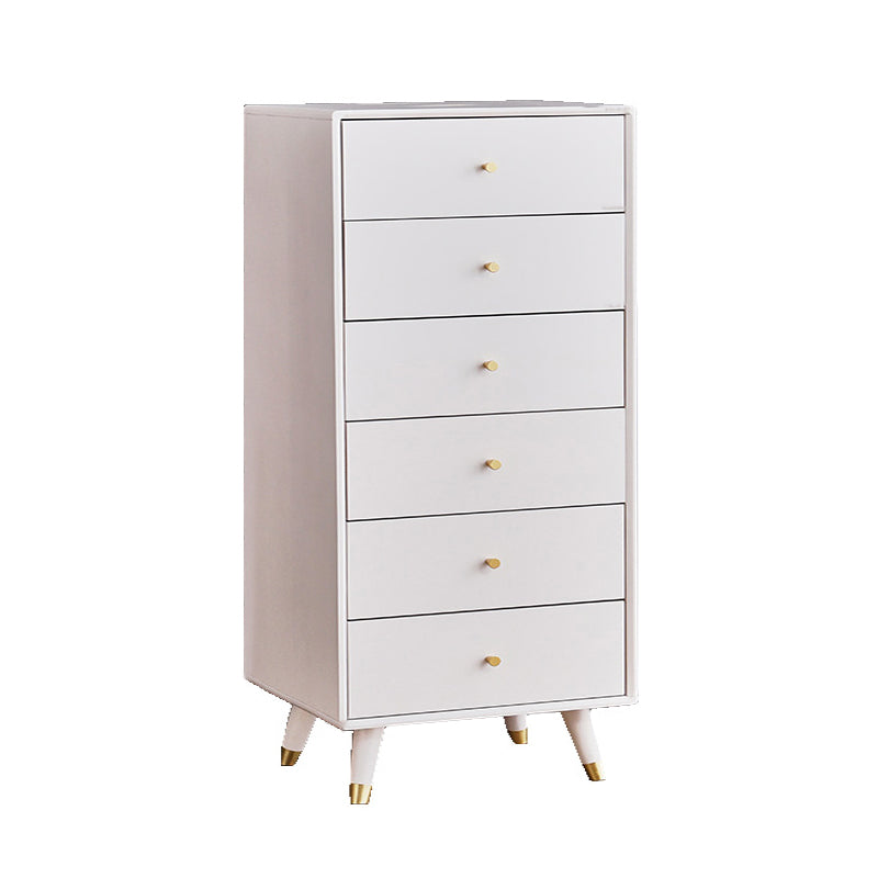 Modern Wood Cabinet Straight Legs Knobs Side Cabinet with Drawer 27.6"L x 15.7"W x 50.4"H White Clearhalo 'Cabinets & Chests' 'cabinets_chests' 'furn' 'furn_cabinets_chests' 'Furniture' 'Living Room Furniture' 5982018