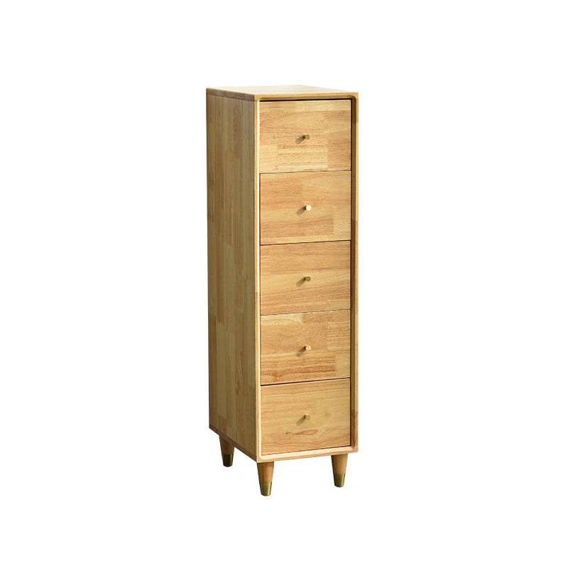 Modern Wood Cabinet Straight Legs Knobs Side Cabinet with Drawer 12"L x 16"W x 43"H Natural Clearhalo 'Cabinets & Chests' 'cabinets_chests' 'furn' 'furn_cabinets_chests' 'Furniture' 'Living Room Furniture' 5982023