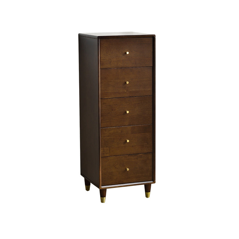 Modern Wood Cabinet Straight Legs Knobs Side Cabinet with Drawer 16"L x 16"W x 43"H Dark Walnut Clearhalo 'Cabinets & Chests' 'cabinets_chests' 'furn' 'furn_cabinets_chests' 'Furniture' 'Living Room Furniture' 5982032