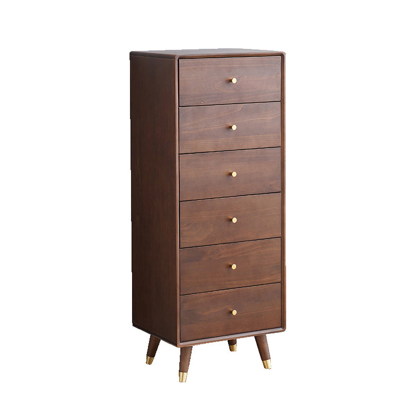 Modern Wood Cabinet Straight Legs Knobs Side Cabinet with Drawer 19.7"L x 15.7"W x 50.4"H Dark Walnut Clearhalo 'Cabinets & Chests' 'cabinets_chests' 'furn' 'furn_cabinets_chests' 'Furniture' 'Living Room Furniture' 5982033