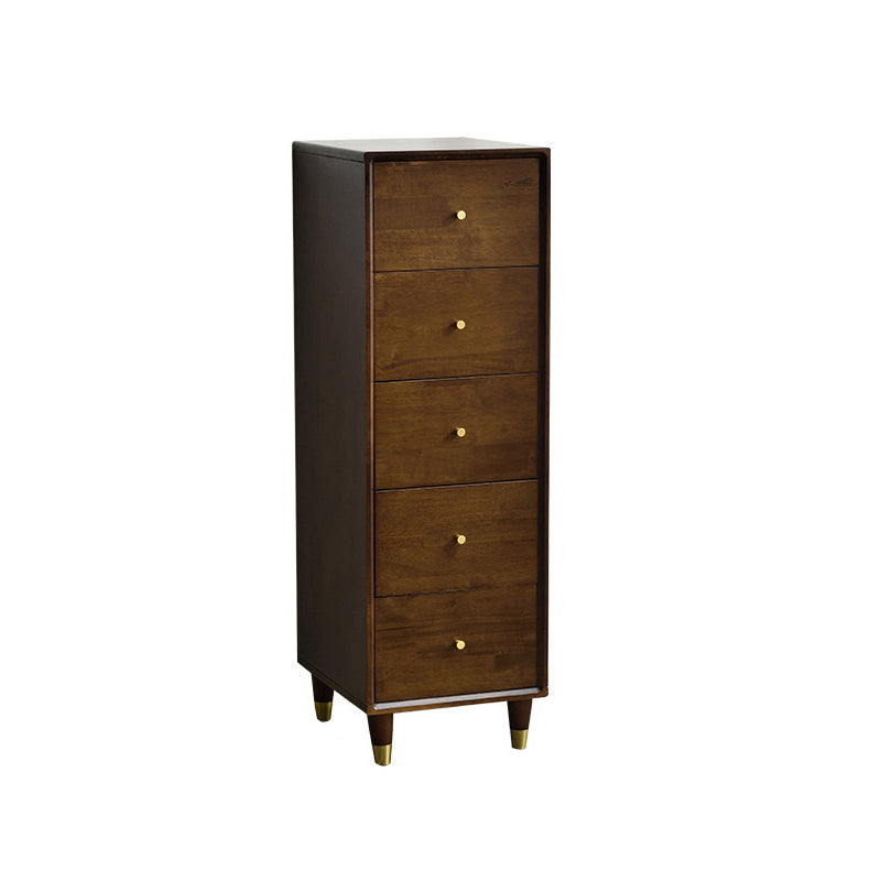 Modern Wood Cabinet Straight Legs Knobs Side Cabinet with Drawer 14"L x 16"W x 43"H Dark Walnut Clearhalo 'Cabinets & Chests' 'cabinets_chests' 'furn' 'furn_cabinets_chests' 'Furniture' 'Living Room Furniture' 5982035