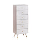 Modern Wood Cabinet Straight Legs Knobs Side Cabinet with Drawer 19.7"L x 15.7"W x 50.4"H White Clearhalo 'Cabinets & Chests' 'cabinets_chests' 'furn' 'furn_cabinets_chests' 'Furniture' 'Living Room Furniture' 5982036