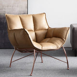 Faux Leather Arm Chair 27.55" Wide Arms Included Accent Chair with Biscuit Back