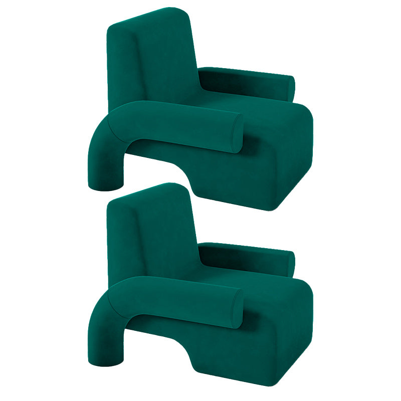 Nordic Velvet Arms Included Round Arms Tight Back Accent Armchair