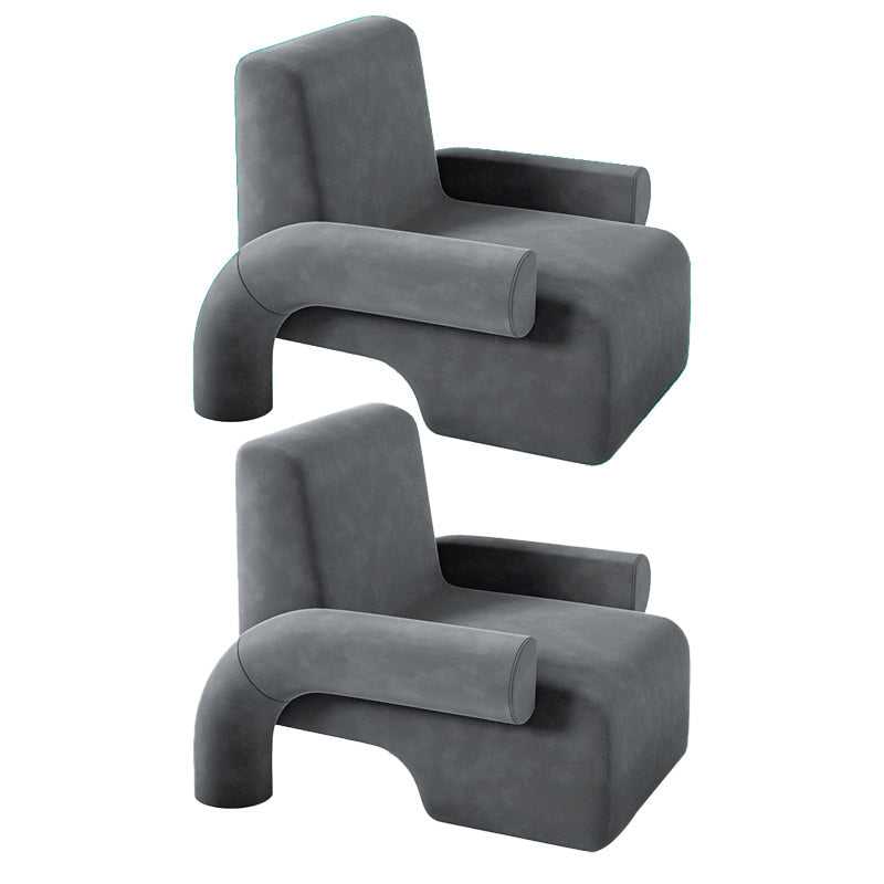 Nordic Velvet Arms Included Round Arms Tight Back Accent Armchair