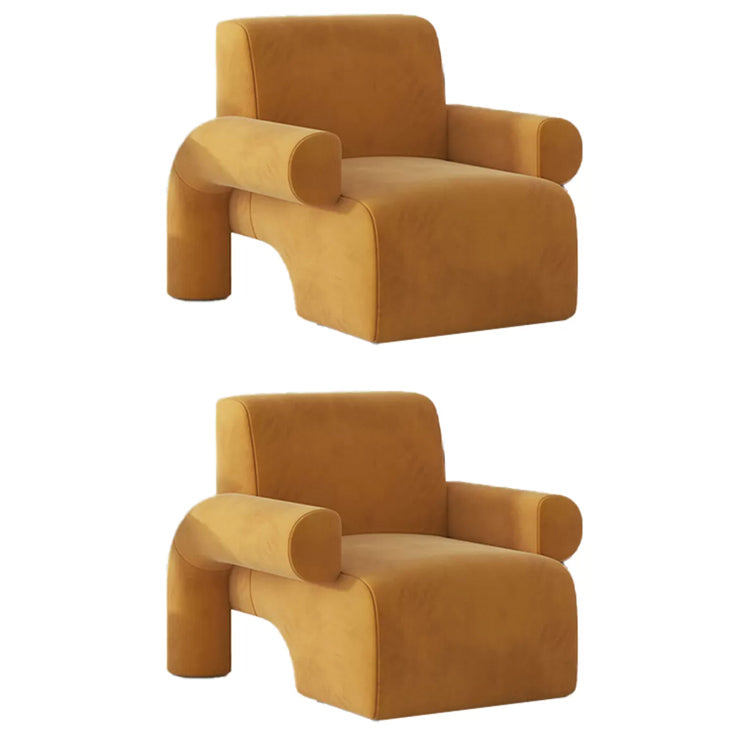 Nordic Velvet Arms Included Round Arms Tight Back Accent Armchair