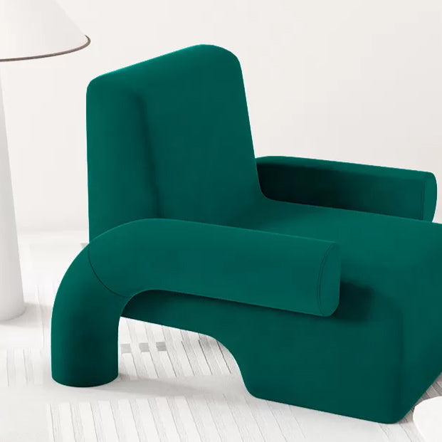 Nordic Velvet Arms Included Round Arms Tight Back Accent Armchair
