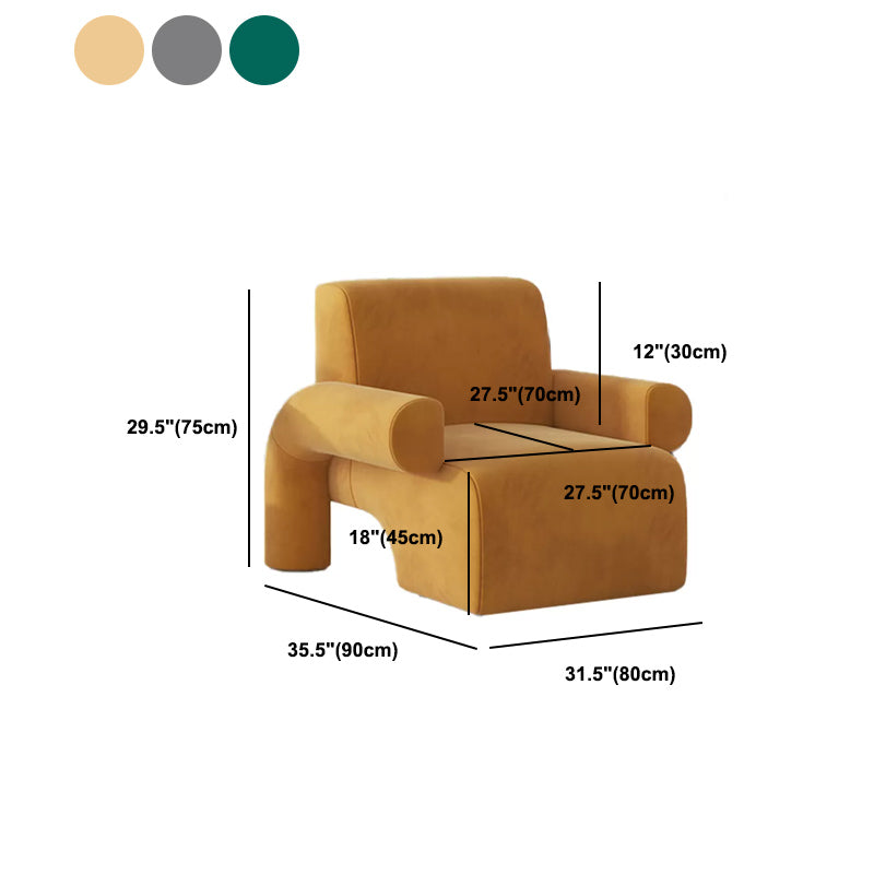 Nordic Velvet Arms Included Round Arms Tight Back Accent Armchair