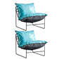 Contemporary Faux Leather Armless Pillow Back with Black Legs Lounge Chair Blue 2 Piece Set Clearhalo 'Accent Chairs' 'accent_chairs' 'Chairs & Seating' 'furn' 'furn_accent_chairs' 'Furniture' 'Living Room Furniture' 5982097