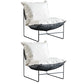 Contemporary Faux Leather Armless Pillow Back with Black Legs Lounge Chair White 2 Piece Set Clearhalo 'Accent Chairs' 'accent_chairs' 'Chairs & Seating' 'furn' 'furn_accent_chairs' 'Furniture' 'Living Room Furniture' 5982101