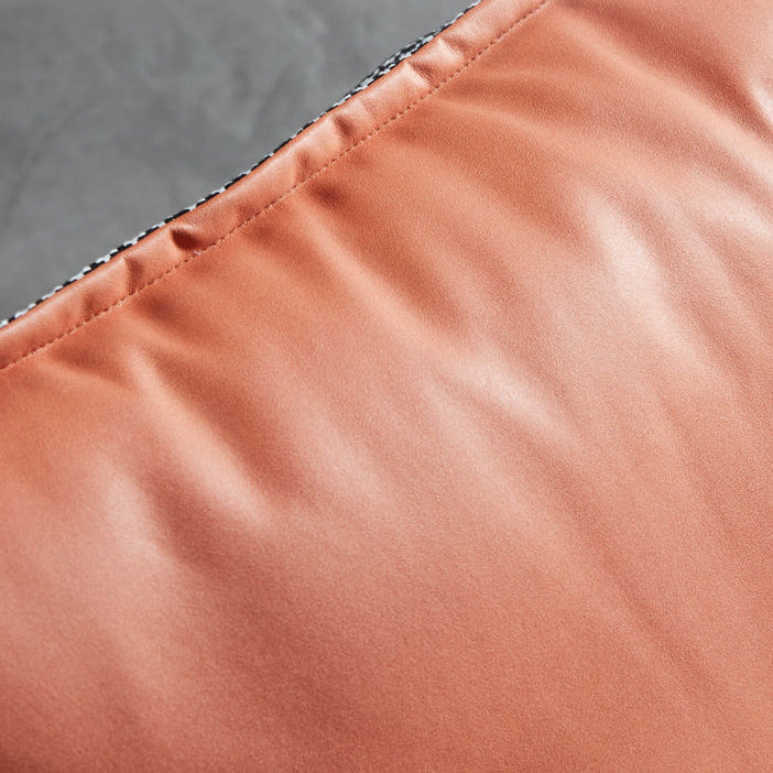 Contemporary Faux Leather Armless Pillow Back with Black Legs Lounge Chair Clearhalo 'Accent Chairs' 'accent_chairs' 'Chairs & Seating' 'furn' 'furn_accent_chairs' 'Furniture' 'Living Room Furniture' 5982102