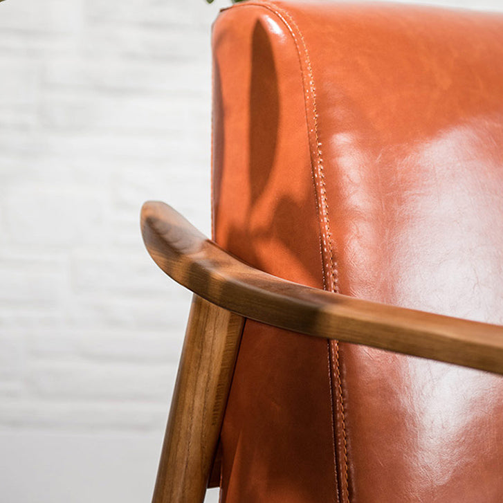 Nordic Arms Included Basic Four Leg Square Cushion Back Arms Armchair