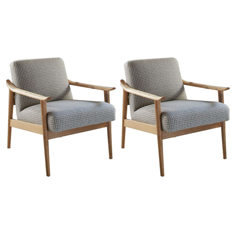 Nordic Arms Included Basic Four Leg Square Cushion Back Arms Armchair