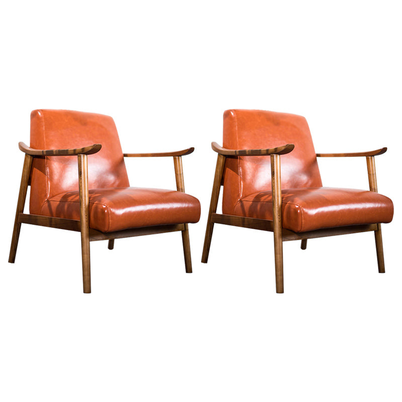 Nordic Arms Included Basic Four Leg Square Cushion Back Arms Armchair