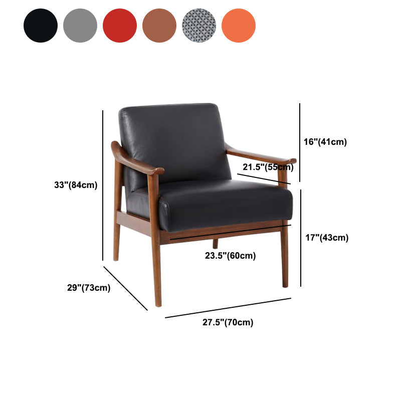 Nordic Arms Included Basic Four Leg Square Cushion Back Arms Armchair