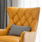 Glam Faux Leather Arms Included with Pillow Fixed Back Lounge Chair