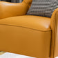 Glam Faux Leather Arms Included with Pillow Fixed Back Lounge Chair