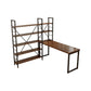 Solid Wood L-Shape Writing Desk Modern Office Meeting Desk Office with Bookshelf