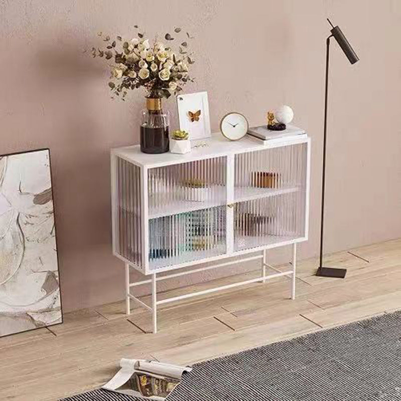 Glass Door Display Cabinet Multi-shelf Storage Cabinet for Living Room 39"L x 14"W x 35"H White Clearhalo 'Display & China Cabinets' 'display_china_cabinets' 'furn' 'furn_display_china_cabinets' 'Furniture' 'Kitchen & Dining Furniture' 5982217