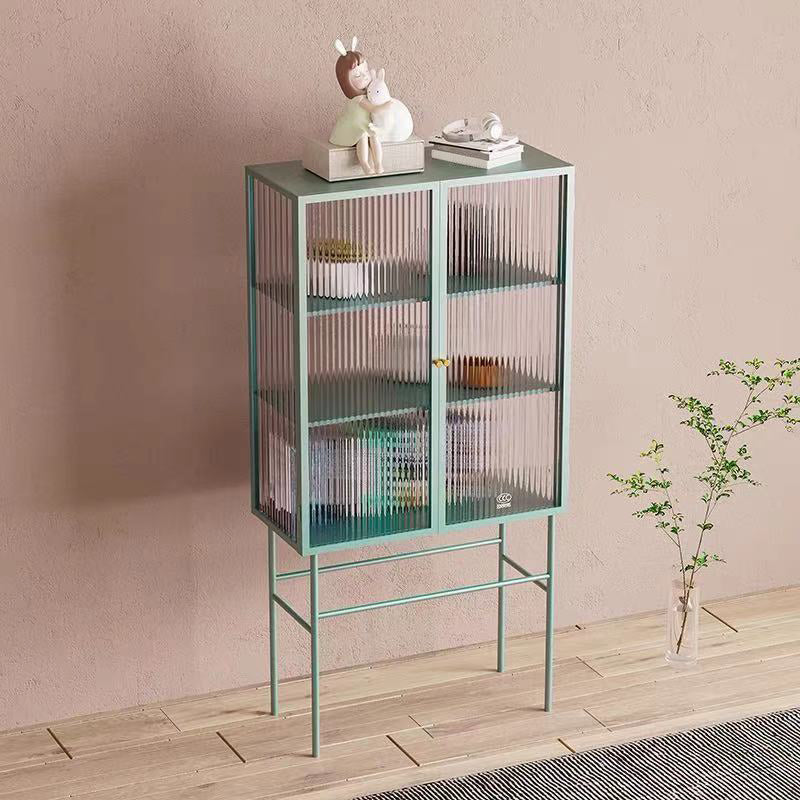 Glass Door Display Cabinet Multi-shelf Storage Cabinet for Living Room 28"L x 14"W x 61"H Green Clearhalo 'Display & China Cabinets' 'display_china_cabinets' 'furn' 'furn_display_china_cabinets' 'Furniture' 'Kitchen & Dining Furniture' 5982218