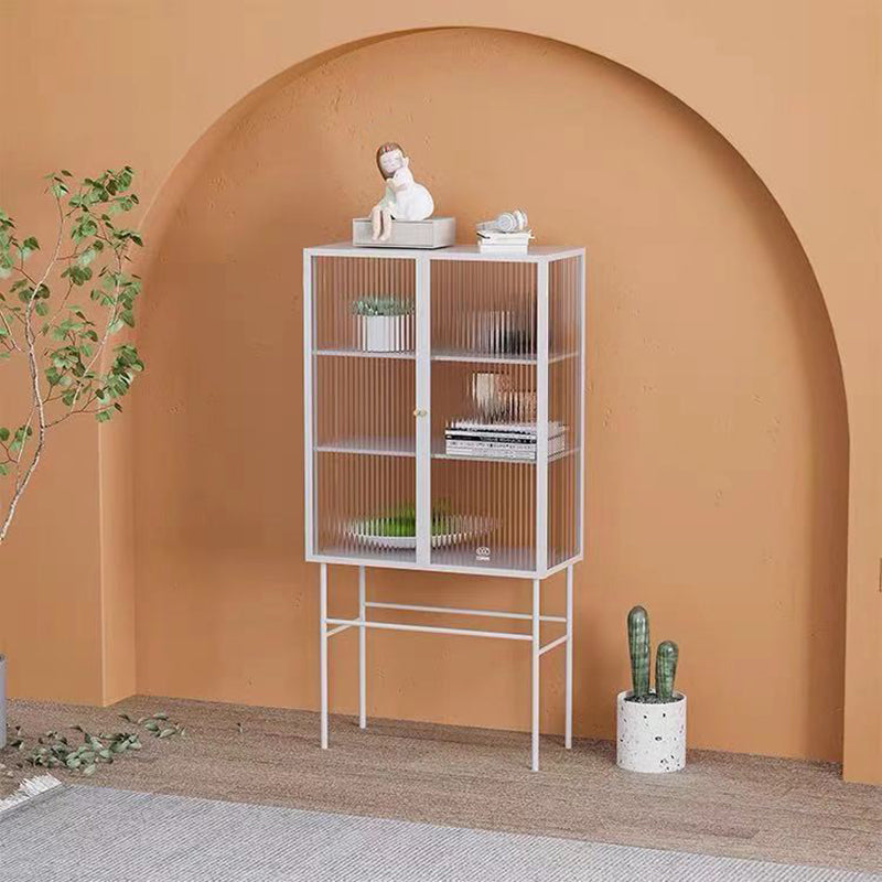 Glass Door Display Cabinet Multi-shelf Storage Cabinet for Living Room 28"L x 14"W x 61"H White Clearhalo 'Display & China Cabinets' 'display_china_cabinets' 'furn' 'furn_display_china_cabinets' 'Furniture' 'Kitchen & Dining Furniture' 5982220