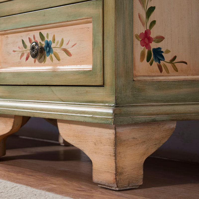 Traditionele verticale thuiskist houten opbergkist met laden