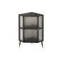 Metal Industrial Curio Cabinet Glass Doors Display Cabinet for Living Room, 16"L X 16"W 15.7"L x 15.7"W x 29.5"H Black Clearhalo 'Display & China Cabinets' 'display_china_cabinets' 'furn' 'furn_display_china_cabinets' 'Furniture' 'Kitchen & Dining Furniture' 5982293