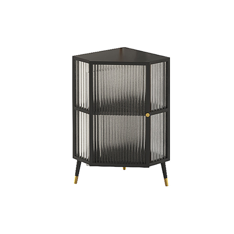 Metal Industrial Curio Cabinet Glass Doors Display Cabinet for Living Room, 16"L X 16"W 15.7"L x 15.7"W x 29.5"H Black Clearhalo 'Display & China Cabinets' 'display_china_cabinets' 'furn' 'furn_display_china_cabinets' 'Furniture' 'Kitchen & Dining Furniture' 5982293
