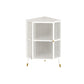 Metal Industrial Curio Cabinet Glass Doors Display Cabinet for Living Room, 16"L X 16"W 15.7"L x 15.7"W x 29.5"H White Clearhalo 'Display & China Cabinets' 'display_china_cabinets' 'furn' 'furn_display_china_cabinets' 'Furniture' 'Kitchen & Dining Furniture' 5982296