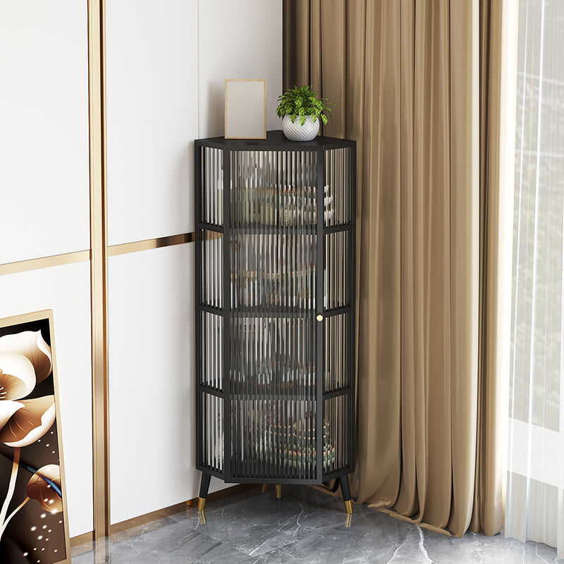 Metal Industrial Curio Cabinet Glass Doors Display Cabinet for Living Room, 16"L X 16"W Clearhalo 'Display & China Cabinets' 'display_china_cabinets' 'furn' 'furn_display_china_cabinets' 'Furniture' 'Kitchen & Dining Furniture' 5982297