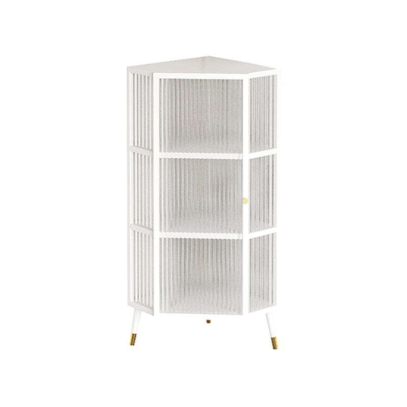 Metal Industrial Curio Cabinet Glass Doors Display Cabinet for Living Room, 16"L X 16"W 16"L x 16"W x 41"H White Clearhalo 'Display & China Cabinets' 'display_china_cabinets' 'furn' 'furn_display_china_cabinets' 'Furniture' 'Kitchen & Dining Furniture' 5982302