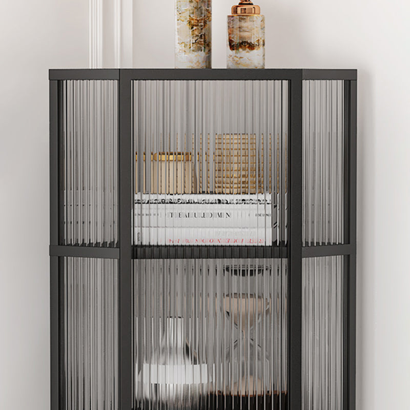 Metal Industrial Curio Cabinet Glass Doors Display Cabinet for Living Room, 16"L X 16"W Clearhalo 'Display & China Cabinets' 'display_china_cabinets' 'furn' 'furn_display_china_cabinets' 'Furniture' 'Kitchen & Dining Furniture' 5982306